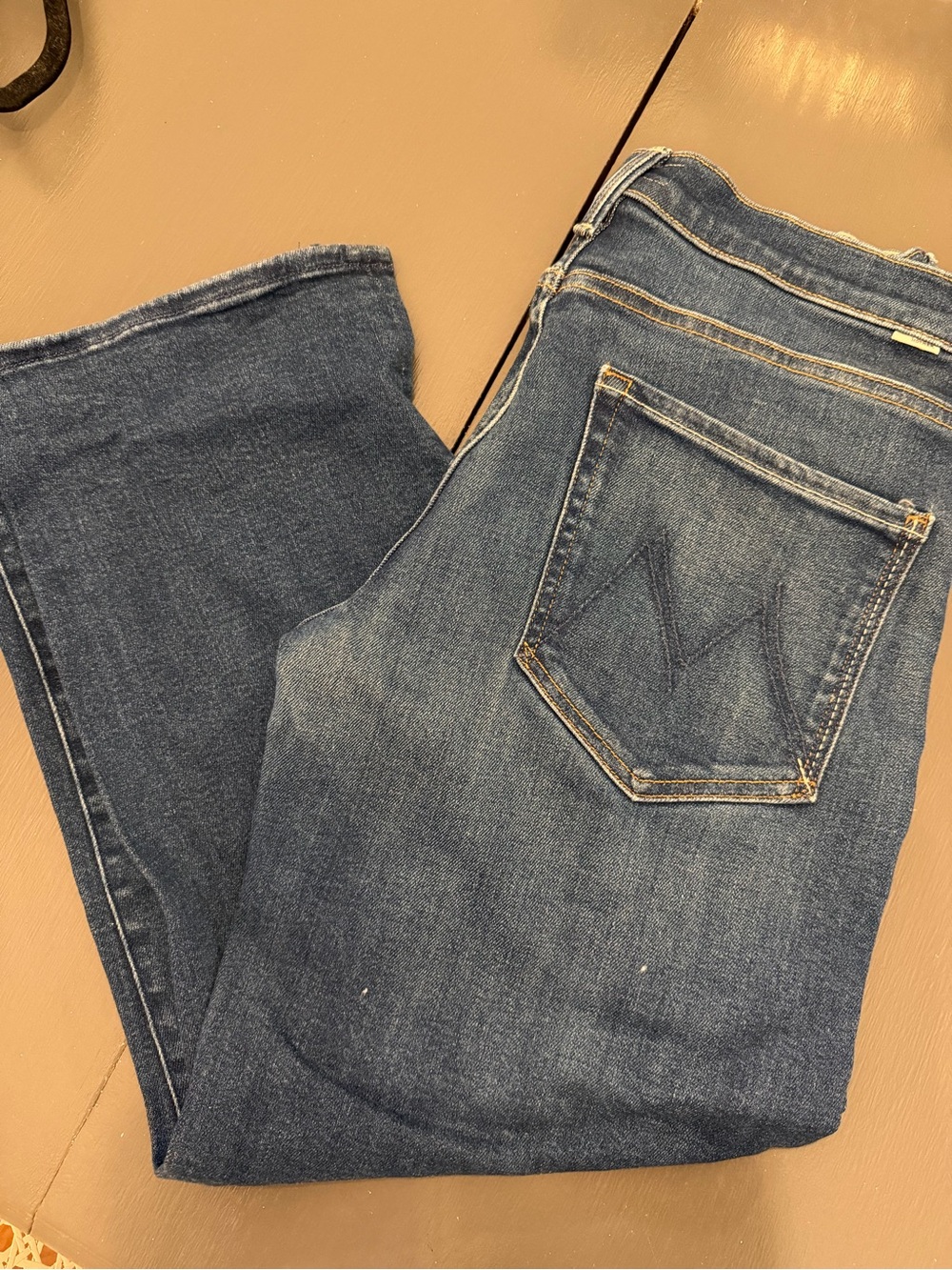 MOTHER Women’s Bootcut Jeans in Medium Blue Denim